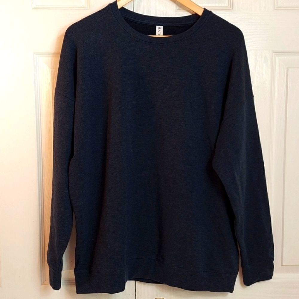 Athleta Studio To Street Blue Sweatshirt Sz L - Picture 2 of 7